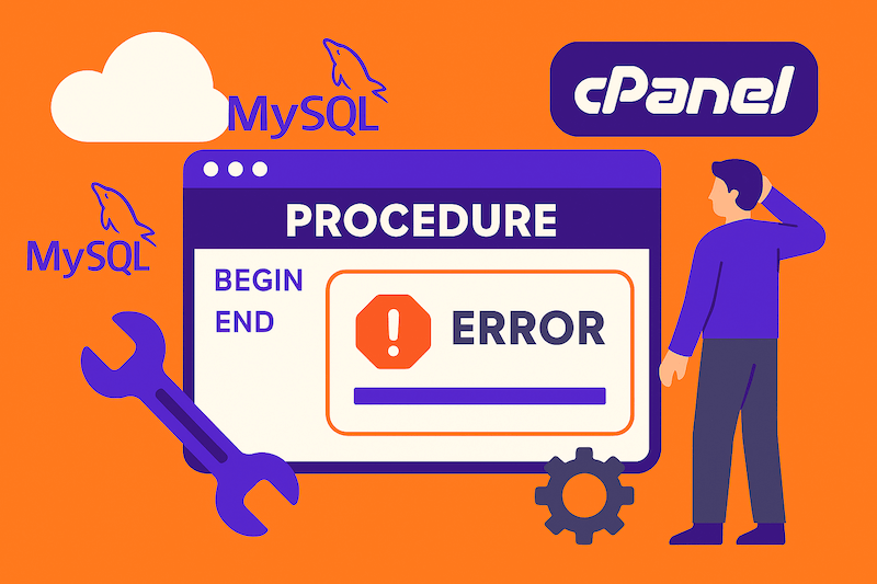 Error al importar procedimientos almacenados MySQL en cPanel